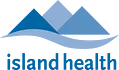 Island Health logo with graphic depicting mountains and water.