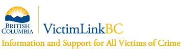 British Columbia Victim Link BC logo in blue and yellow.
